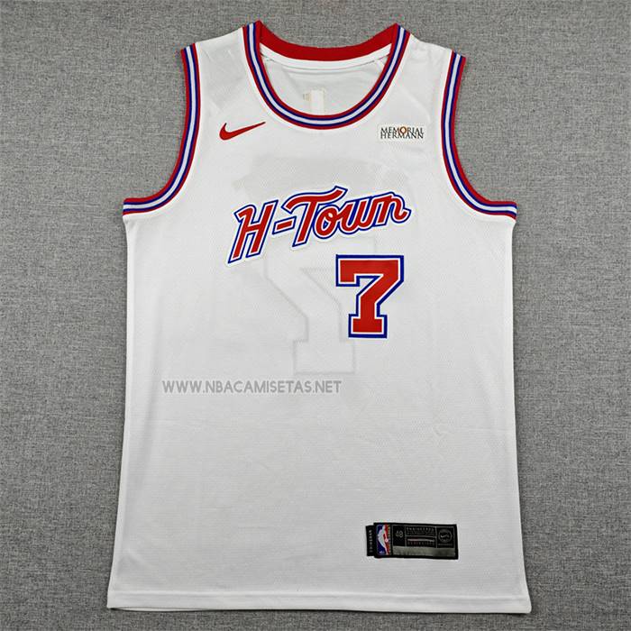Camiseta Houston Rockets Cam Whitmore NO 7 Ciudad 2025-26 Blanco